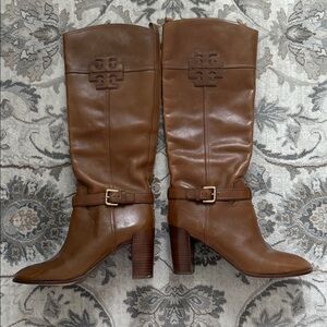 Tory Burch Tan Leather Heeled Boots
